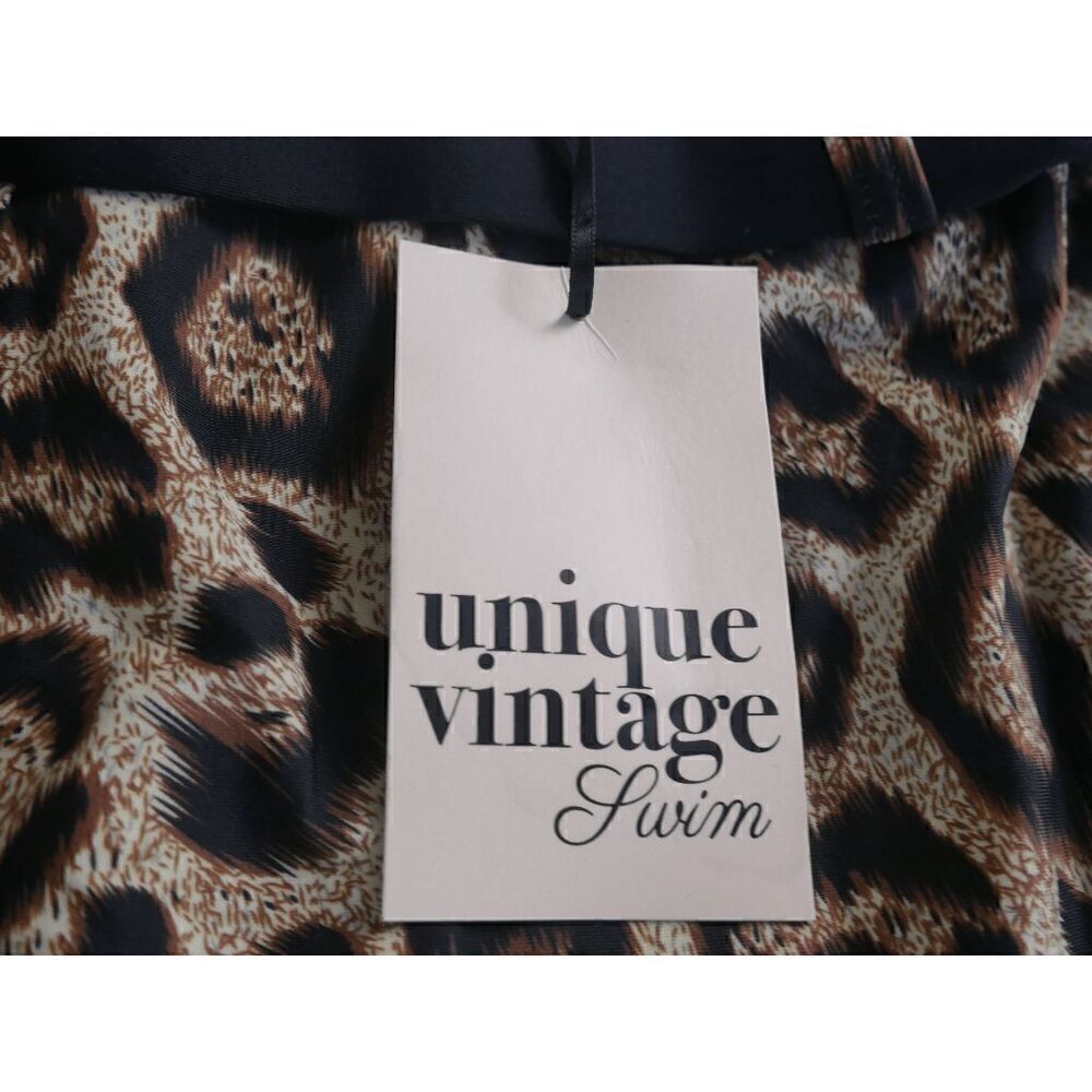 Unique Vintage  Leopard Print High Waist Belted Swim Bottom M - Picture 5 of 6